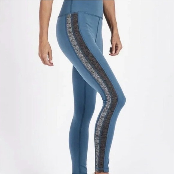 Vuori Pants - Vuori Racer High-Rise Leggings In Teal And Heather Gray Paneling Size Large